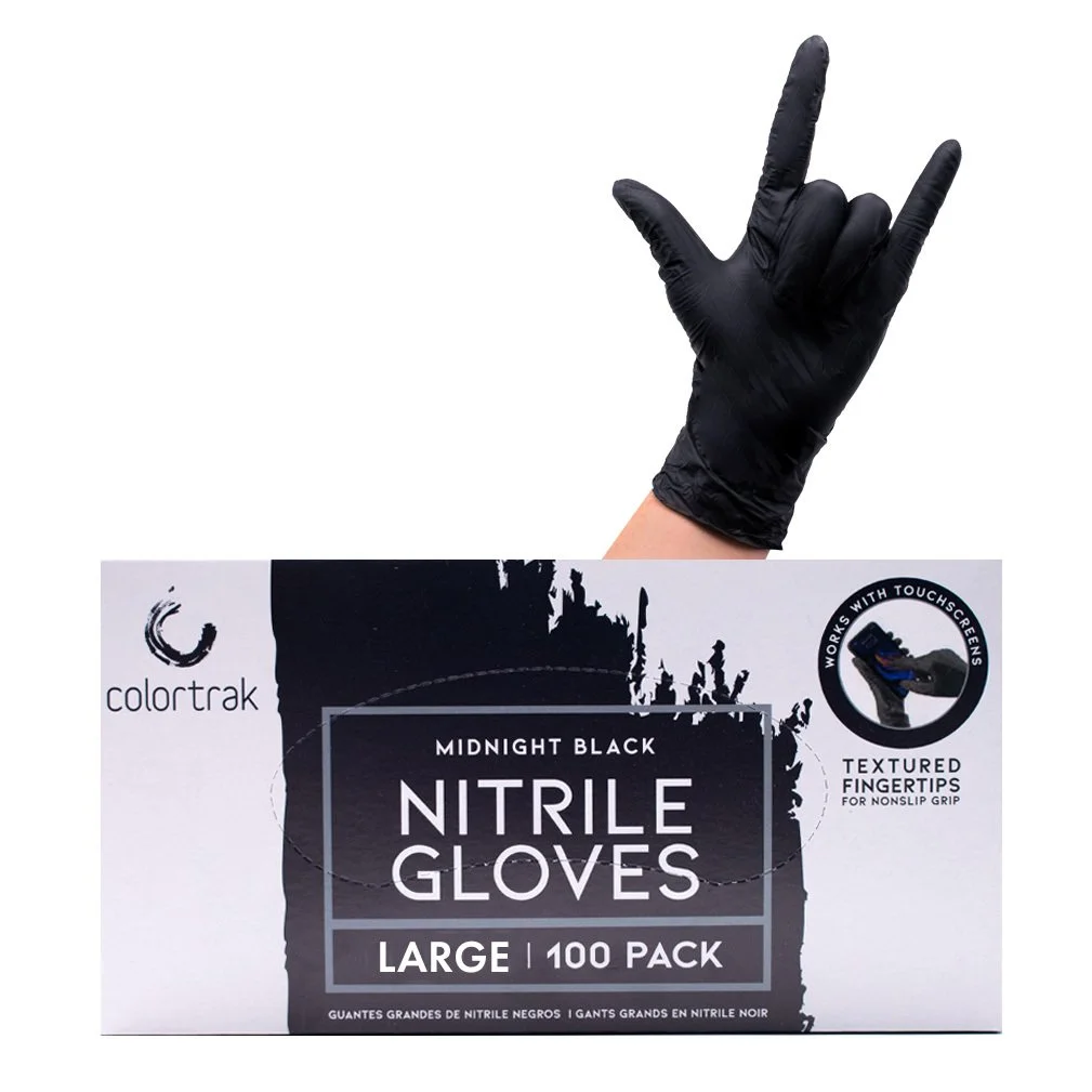 Colortrak Black Nitrile Gloves 100pack