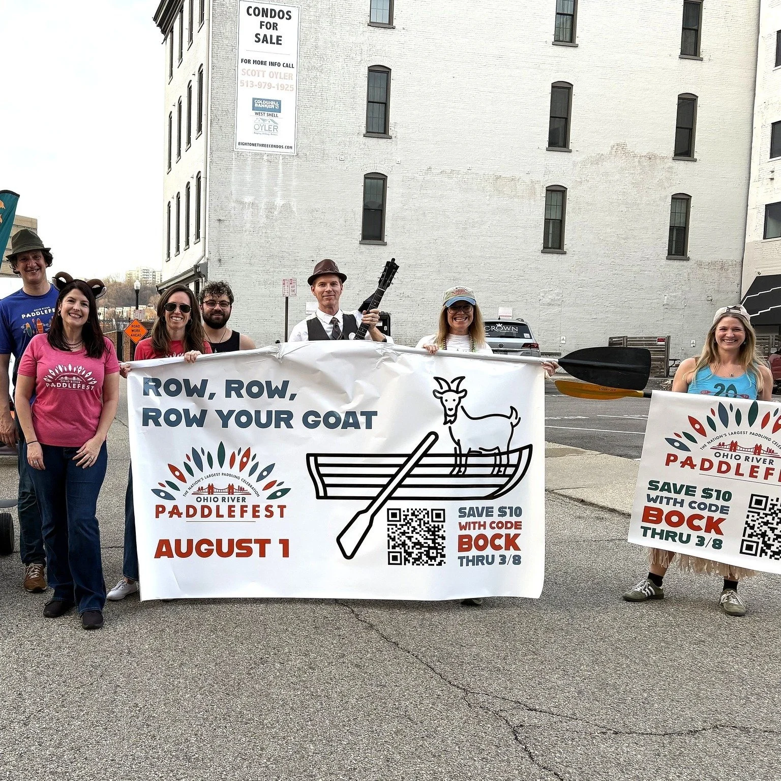 Goats ❤ boats.
🐐🛶
Did you catch the Crew in the @bockfest Parade on Friday night? We had a great time promoting the Crew and the big 25th anniversary of @ohriverpaddlefest (coming up August 1). And with the help of our friend Jake Speed, we won bes