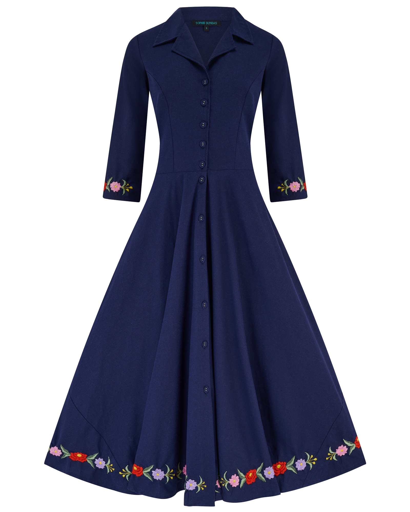 Linen Navy Embroidered Isla