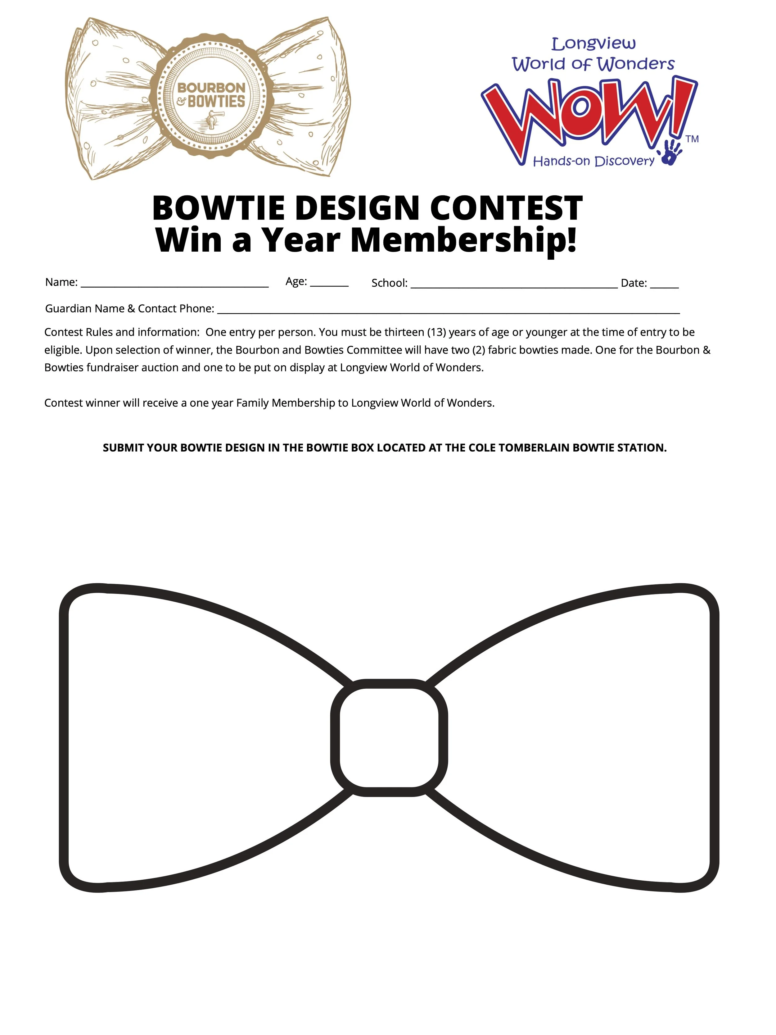 Bowtie Coloring Page — Longview WOW