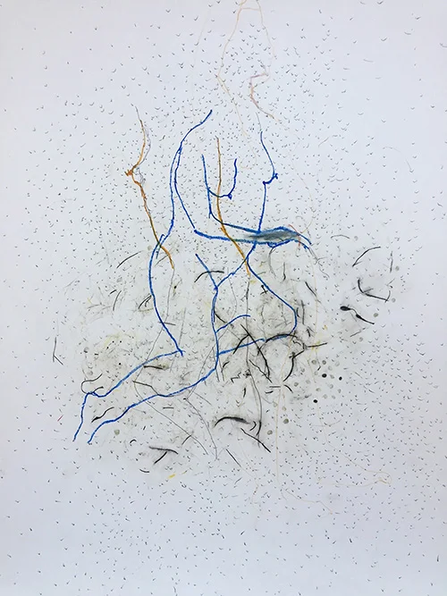 Mirela Kulovic: " All You Need Is…Woman 2," pastels and pencils on paper, 21" x 17".