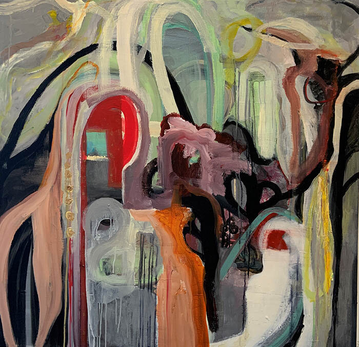 “Abstraction – 2,”  acrylic,  40” x 40”, 2020, $3600