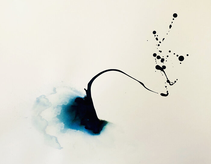 Anne Beinecke: "Little Ocean," acrylic on paper, 18" x 24", 2021, $1200