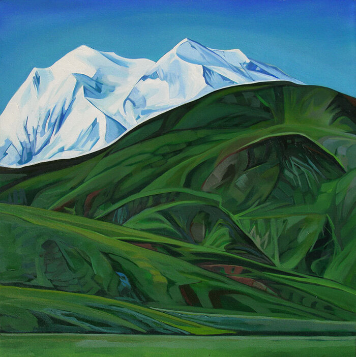 Kathy Hodge: “Denali View”: oil/canvas, 20"x19", 2018, $700