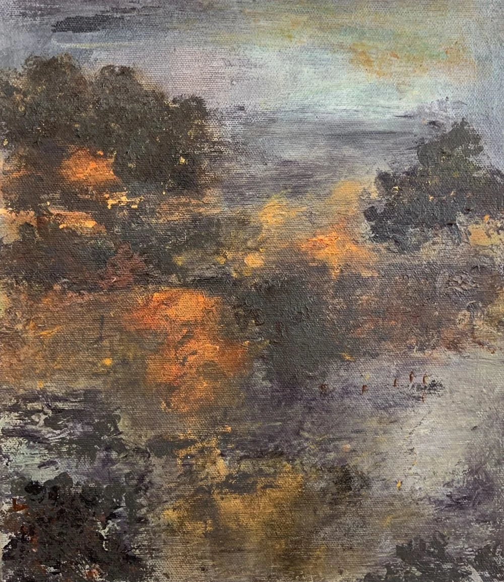 12.	“Along the Path,” acrylic, 10”w x 12” h, 2017, $1000