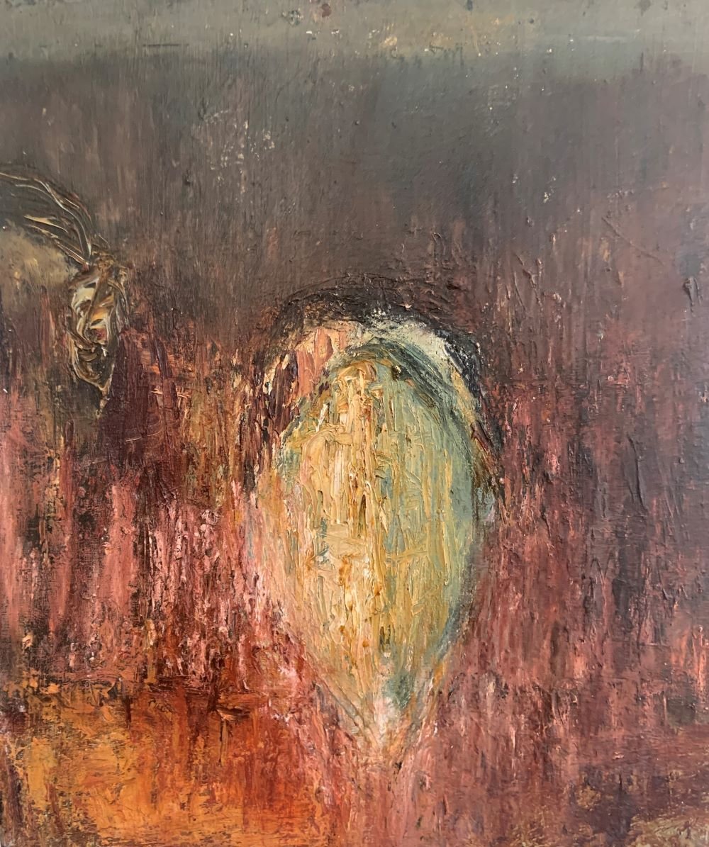 19.	“Untitled 5,” oil, 12”w x 14”h, 2018, $1200