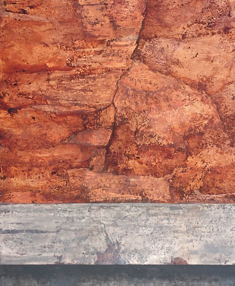 12.	“Frijoles Canyon”, 18 x 21.5”, acrylic on Yupo, 2022, $ 700