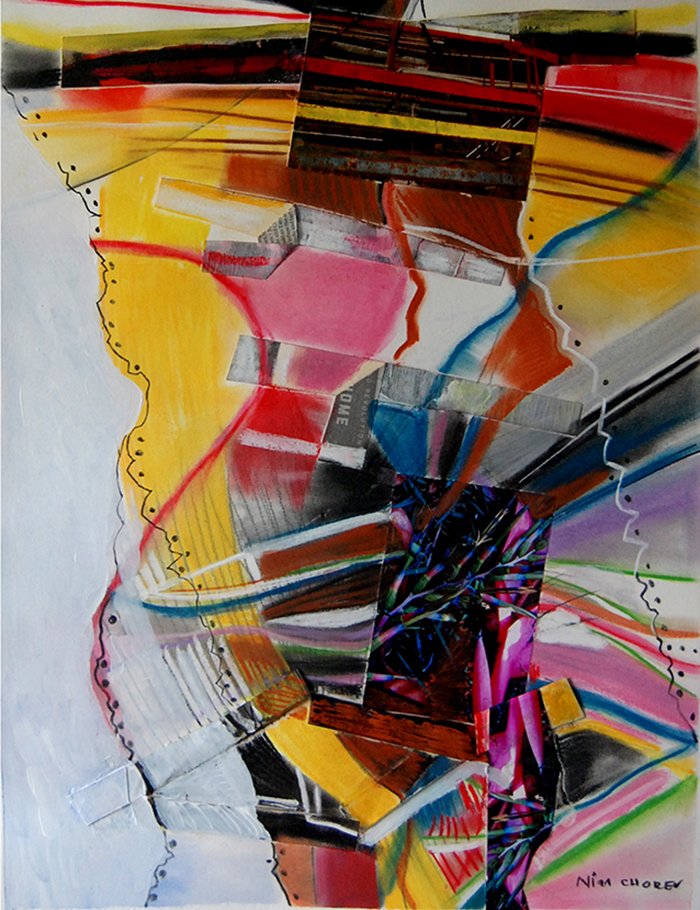 Nira Choev: "Stained Glass," mixed media on paper, 30" x 22", $1400 