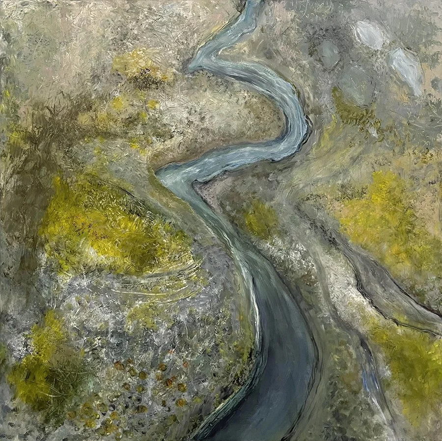 “Spring River”, oil in panel, 24”x 24”, 2025