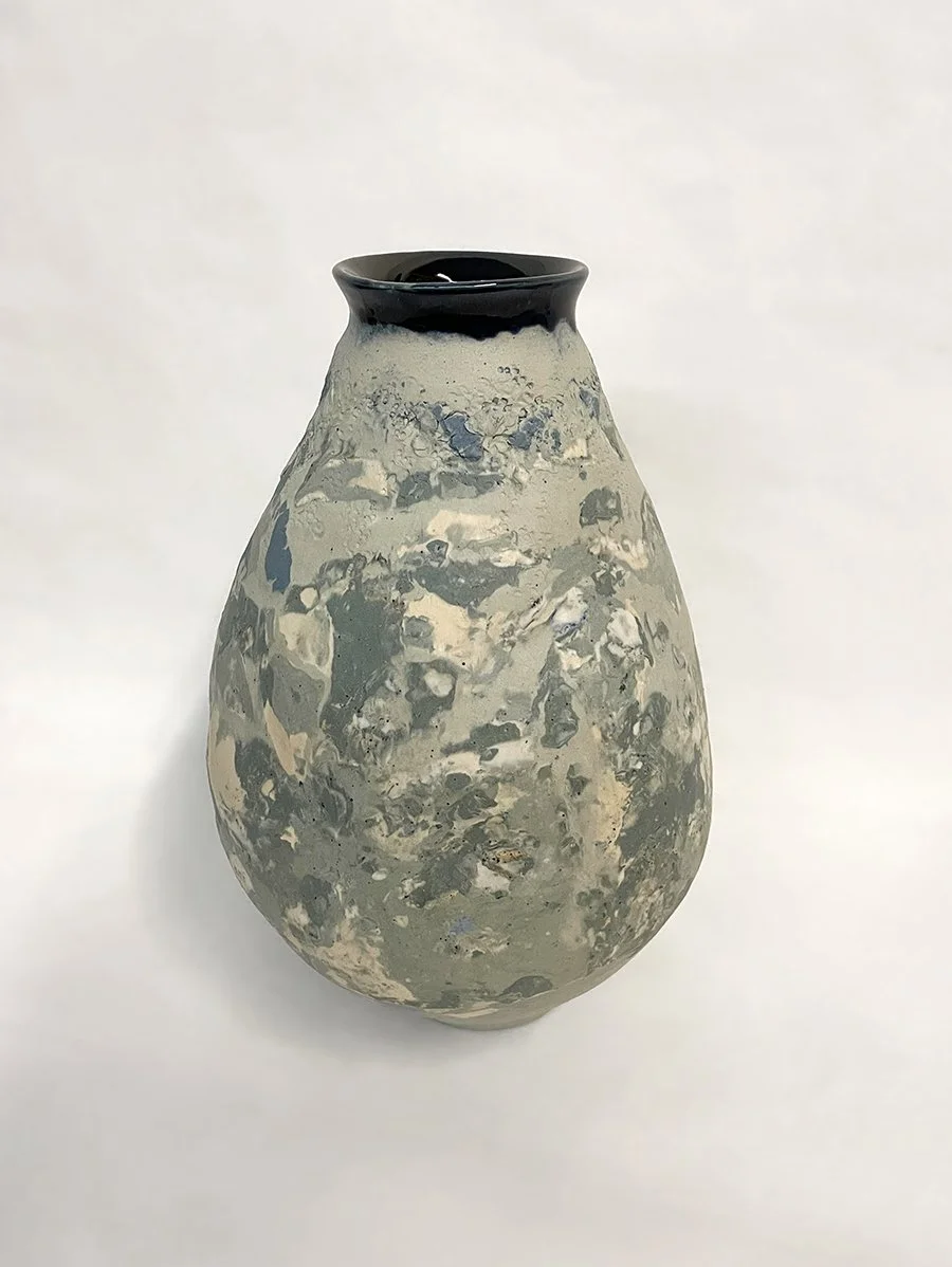 “Slate Island,” porcelain, 11.5”x 6”x 6”, 2025