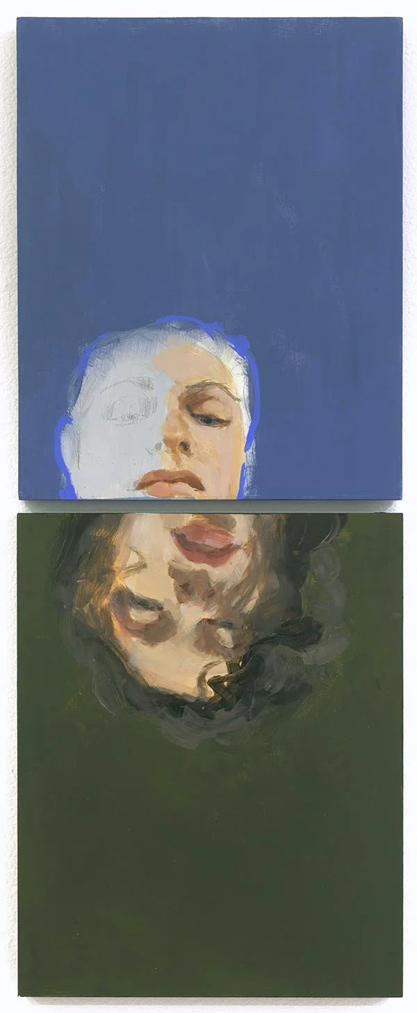 Becoming, acrylic on panel, 20x8, 2024