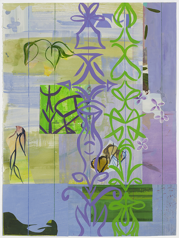 2.	“Primavera,” mixed media on paper, 22.5w x 30h, 2026, $2,400 