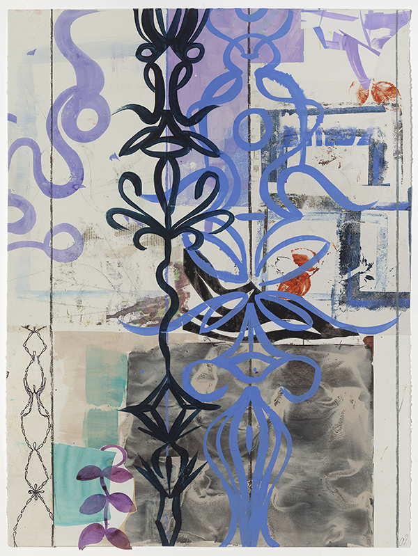 3.	“Lotus,” mixed media on paper, 22.5w x 30h, 2025, $2,400 