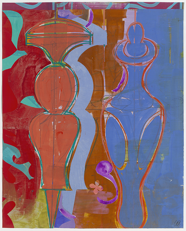 5.	“Chloris,” mixed media on paper, 14.5w x 18.5h, 2026, $1,800 