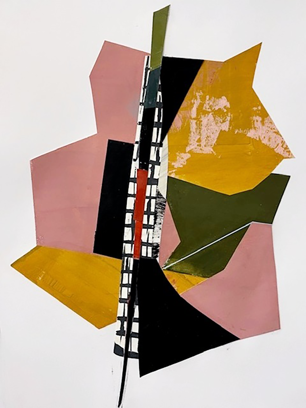 “Chambers,” mixed media on paper, 17” x 14” framed, 2024 