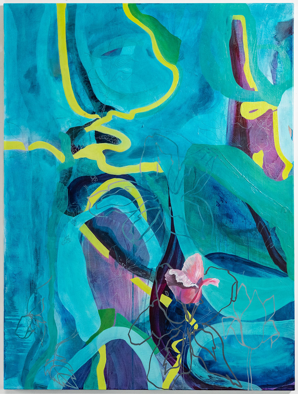 Hi Definition Earth Observation       48” h x 36” w          acrylic on canvas       $4800