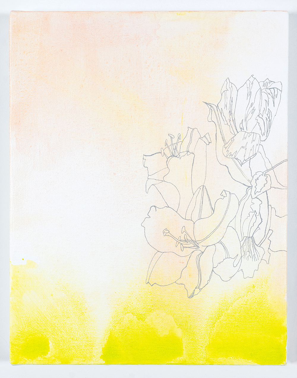Rachel’s Flowers        acrylic on canvas        14” h x 11” w	unframed	         $750