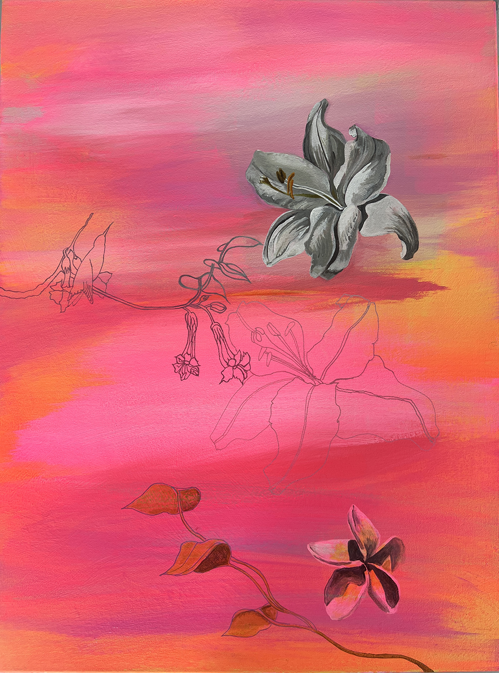 Barbie Sunset       acrylic on canvas      24” h x 18” w		      $1200 