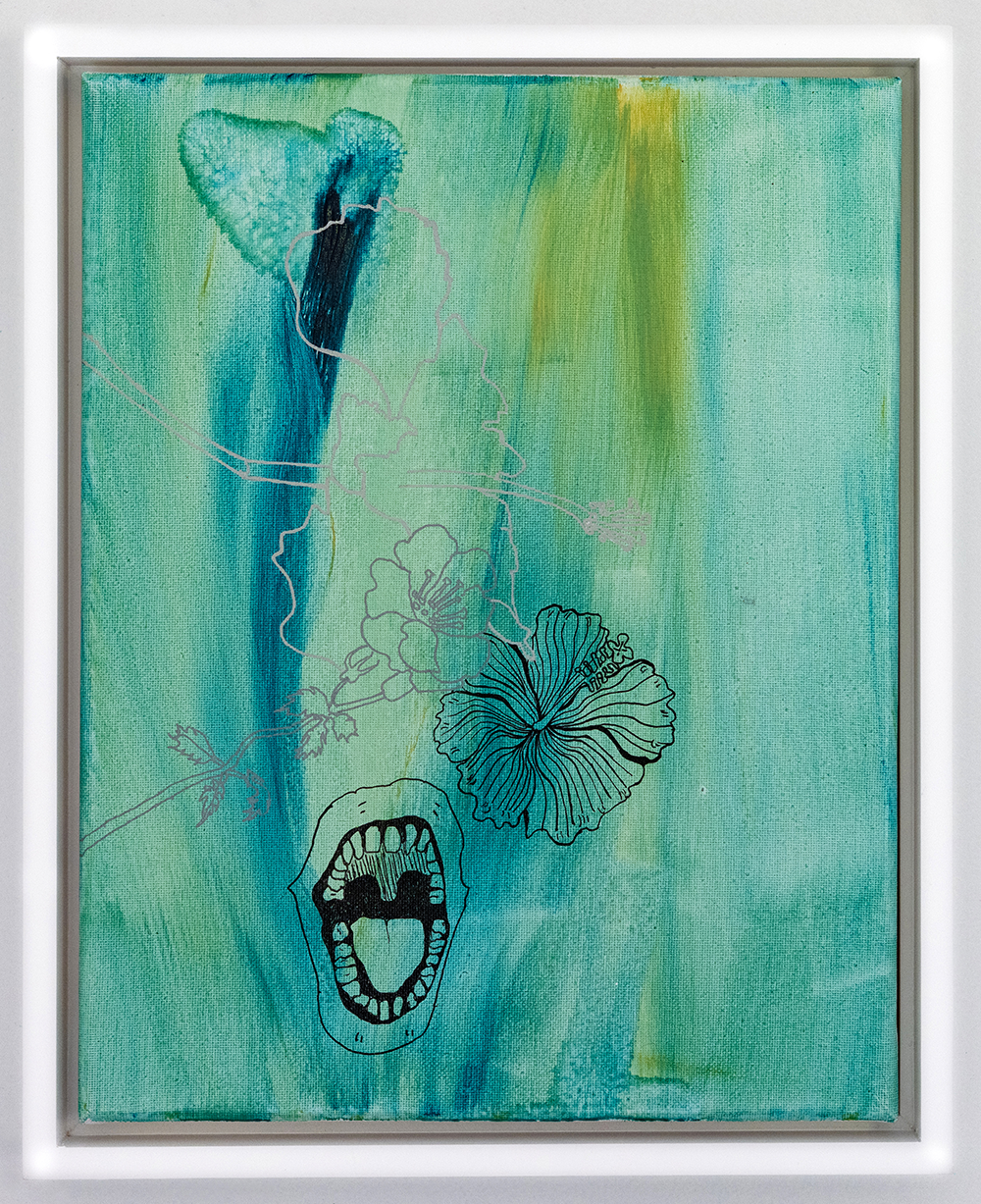 Little Mouth         acrylic on canvas, mounted on panel         14” h x 11” w	(framed)		         $850 