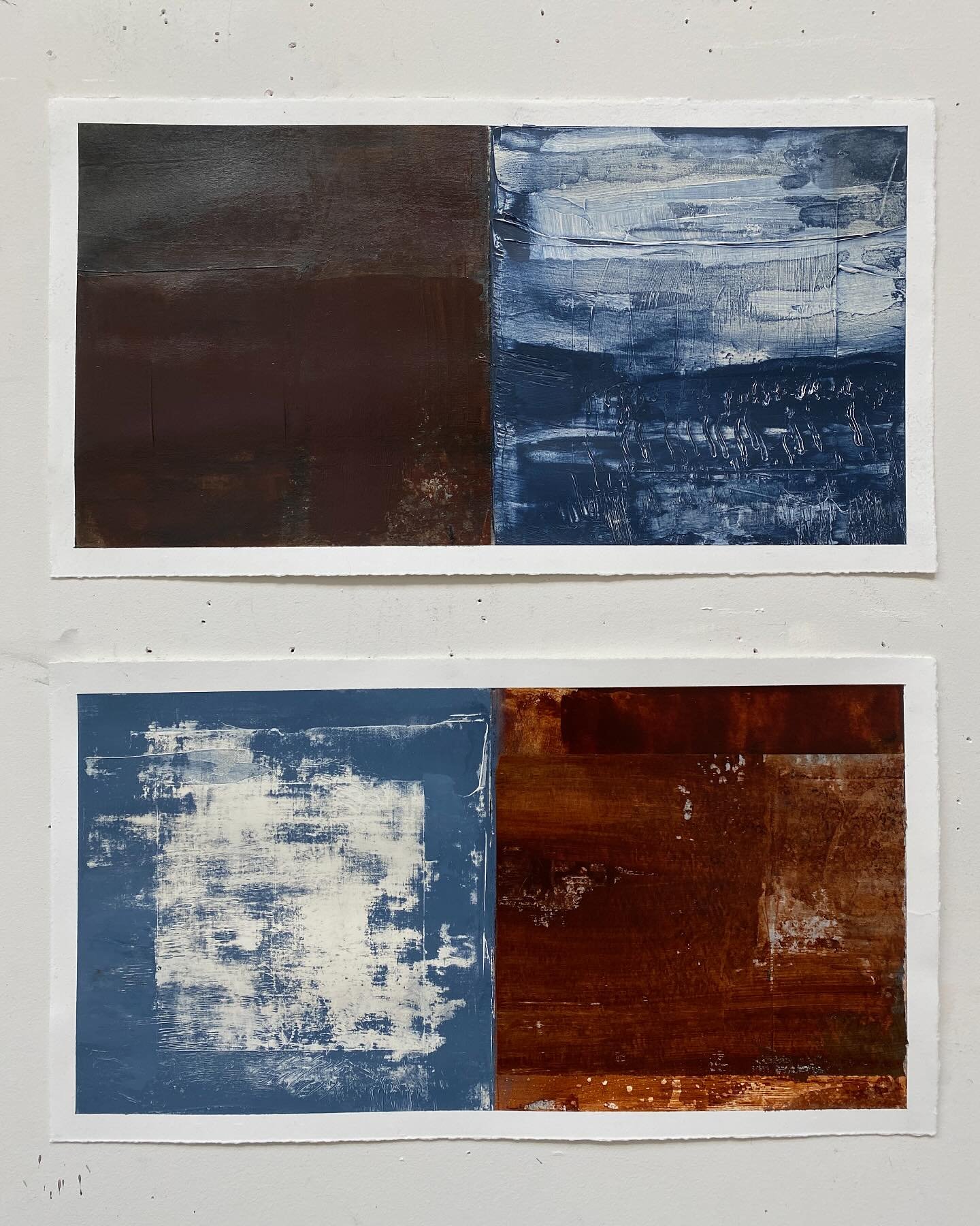 Expanding the dialogue by pushing more warm tones into these limited palette explorations that have I been focusing on for the last several weeks. 
.
In these works on paper I am exploring the various aspects of the dialogue within the structured com