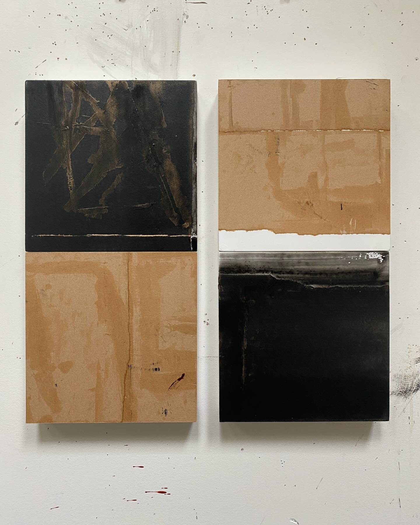 Work made from my studio detritus&mdash;the papers used when making other work, stained with the residue and evidence of that process.
.
I really enjoy the intersection between direct and indirect in art-making, and finding new relationships that I m