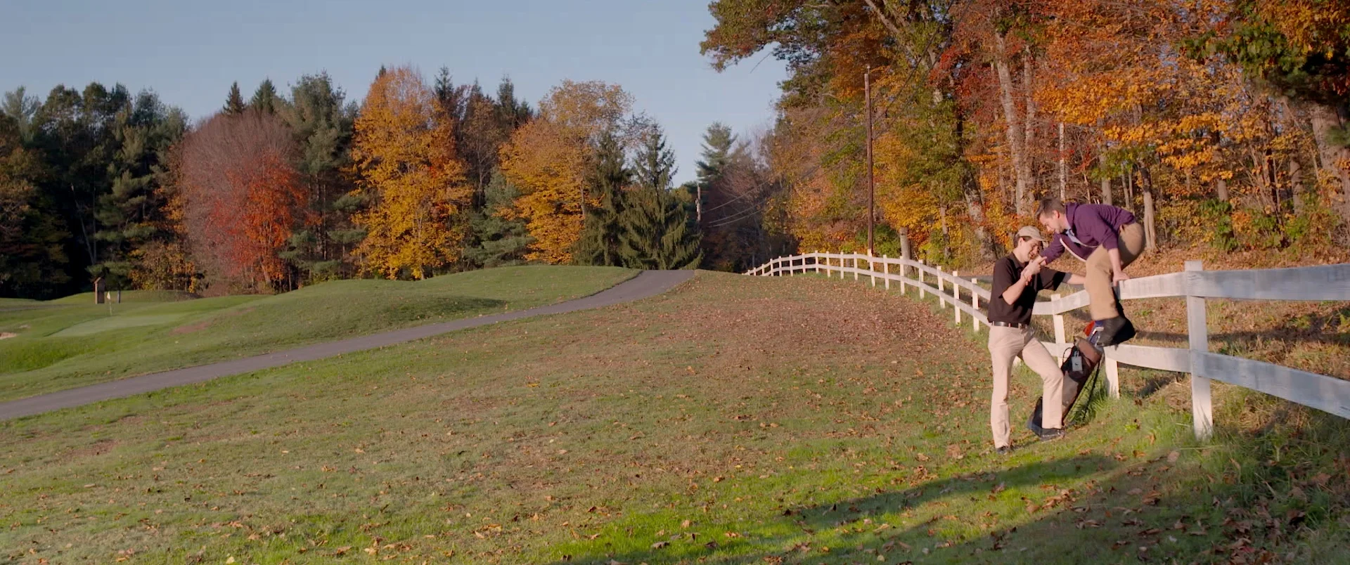  When a golf semi-pro comes to town, the rivalry between two golf course employees, Ross and Tucker, comes to a peak as they battle it out for a promotion.  Directed by: Cody Ball  Colorist: Zac Gobetz 