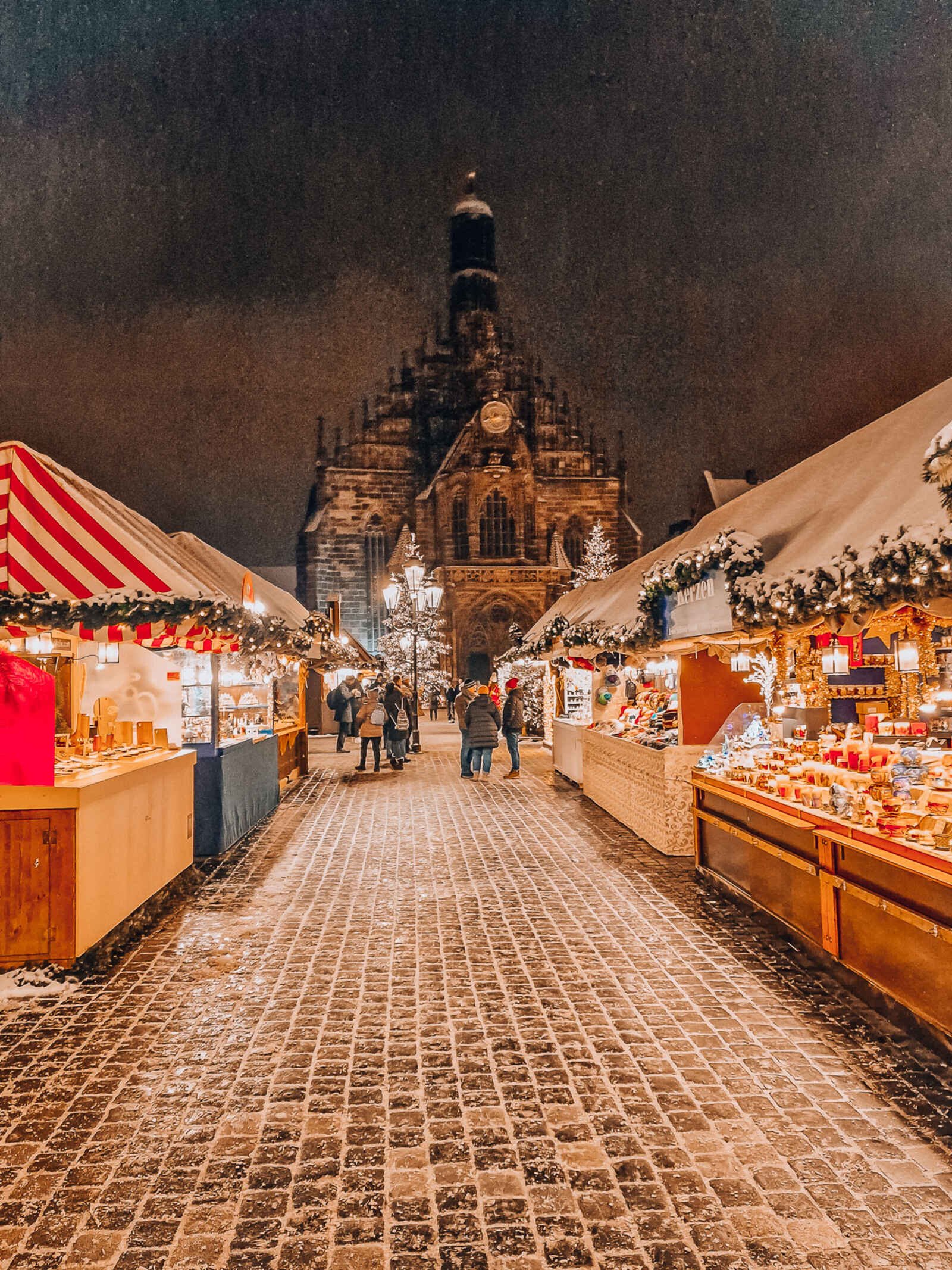 snow covered nuremberg christmas market