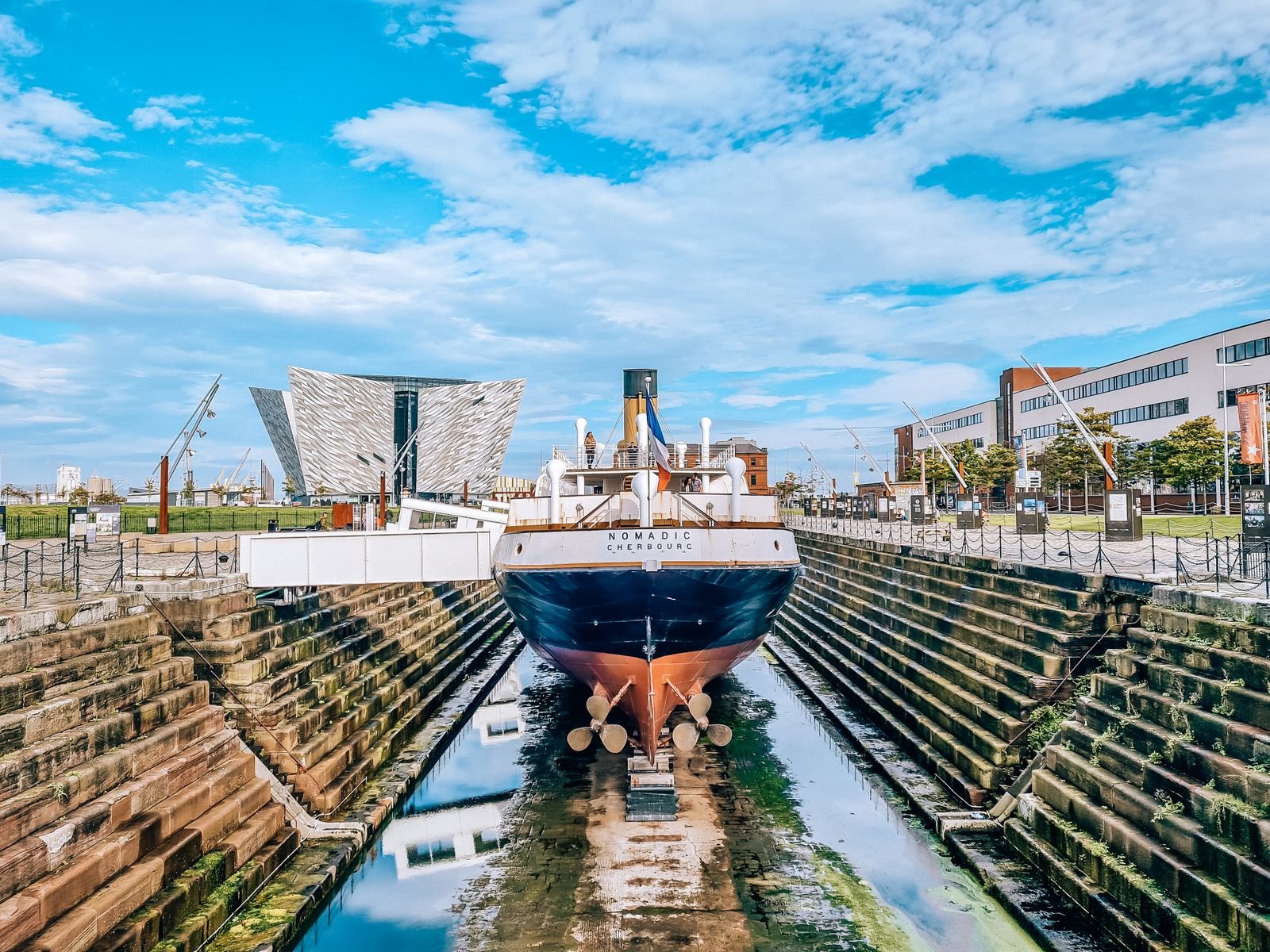 dry dock at the Titanic experience Belfast