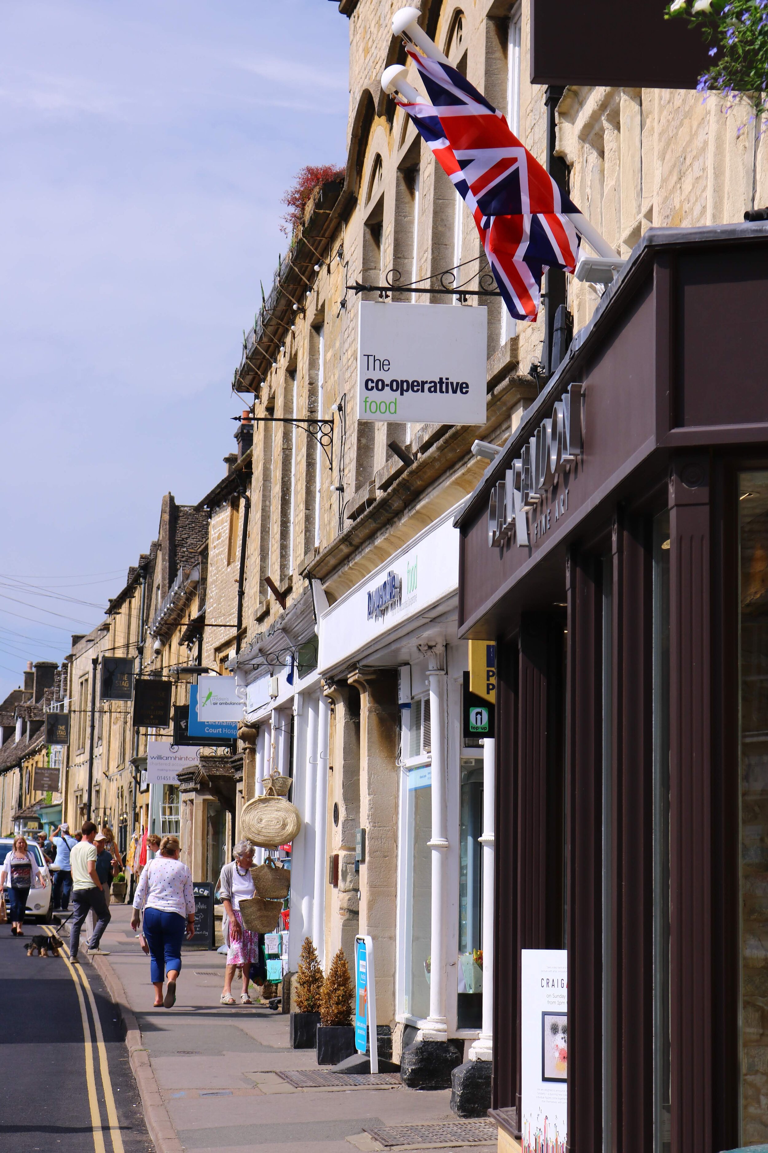 A busy high street in one of the best towns in the Cotswolds to visit - Chipping Campden