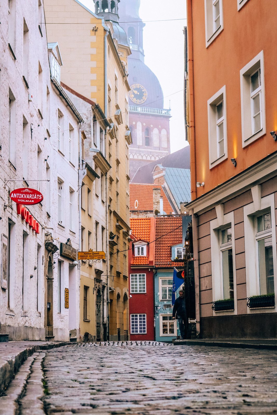 cobbled street in Riga Latvia