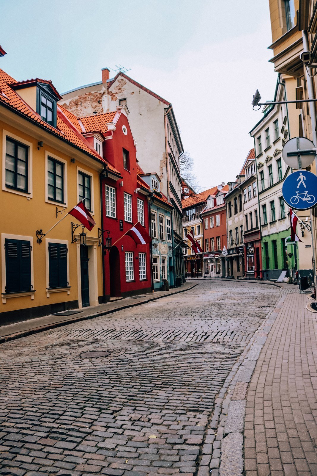 street photo in Old Town Riga Latvia