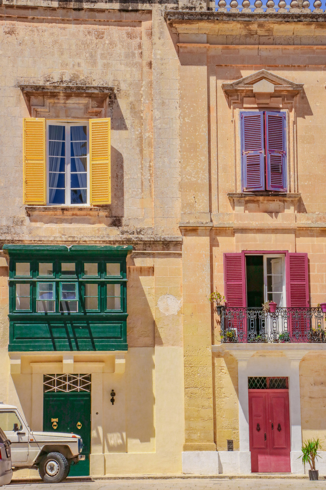 colourful shutter windows in Mdina Malta