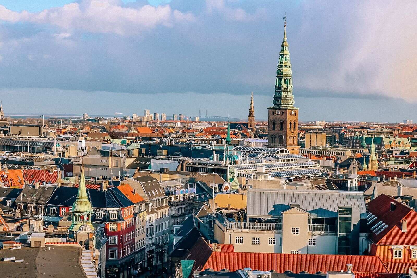 rooftop view over Copenhagen from the Round Tower