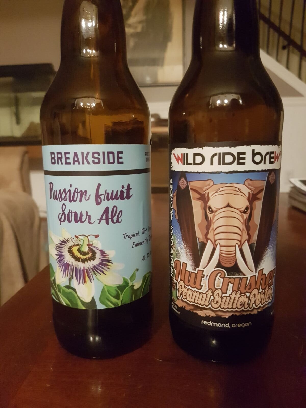 Two beer bottles from Breakside brewing Portland
