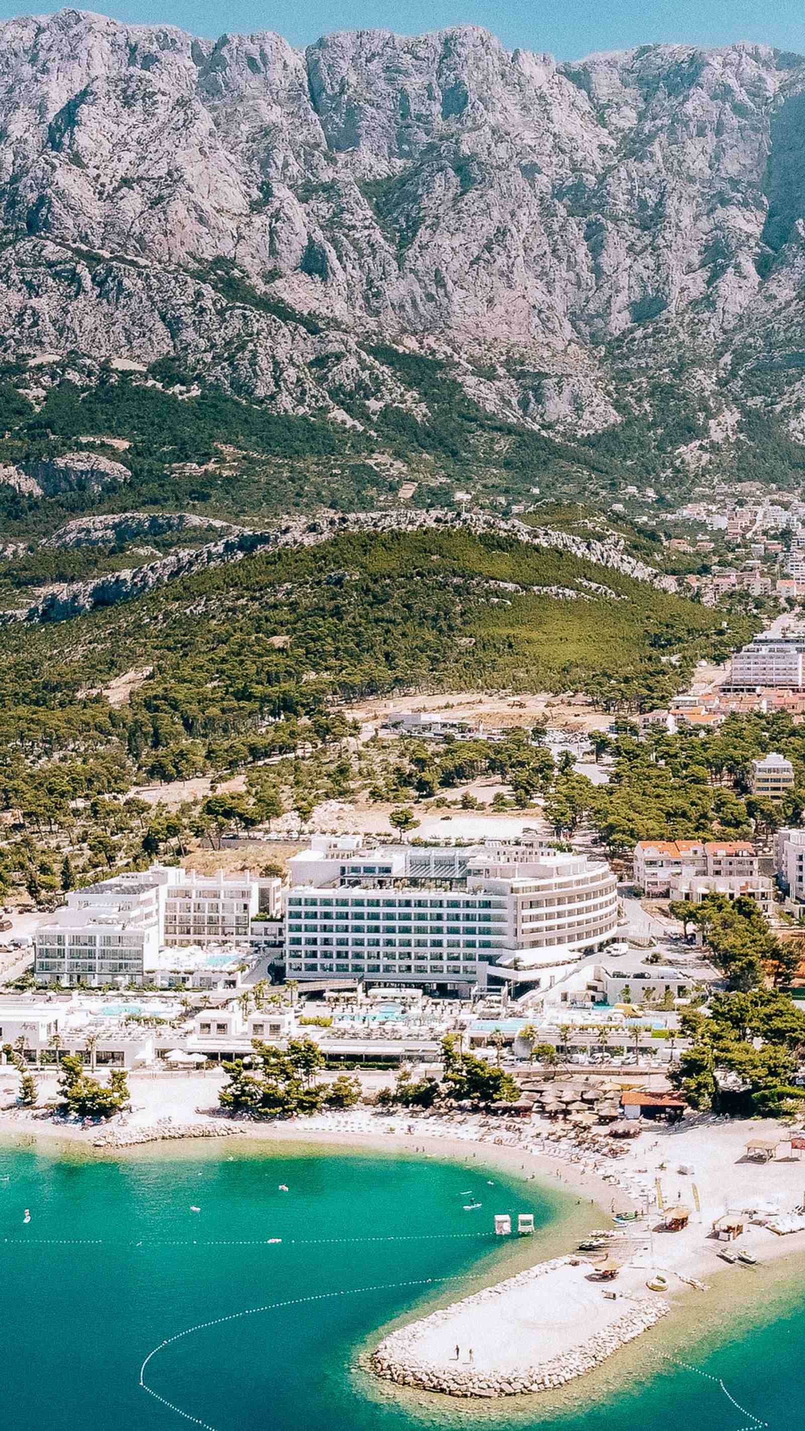 View of Aminess Hotel and the Makarska Riviera