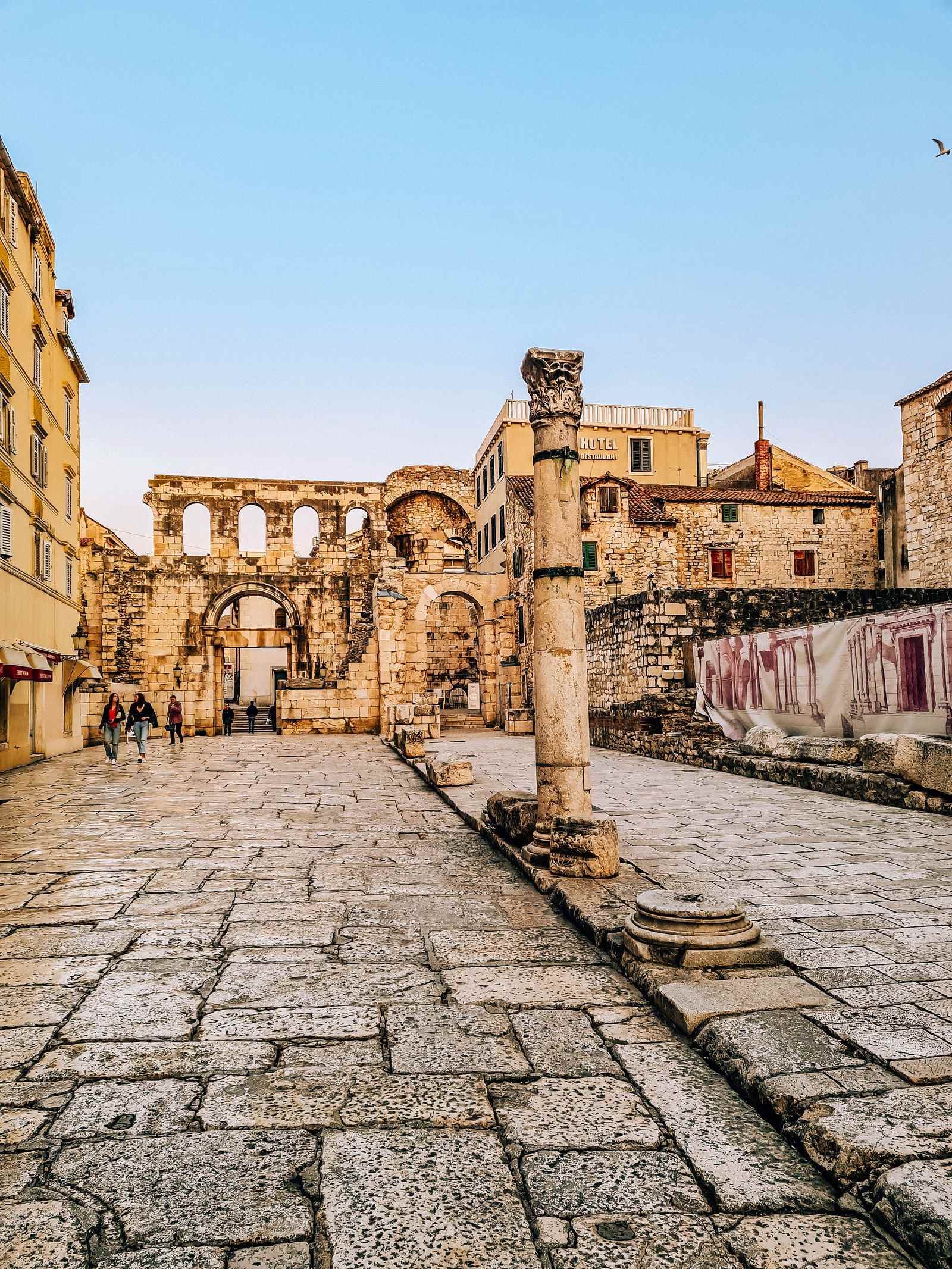 Ruins in Split, Croatia Old Town