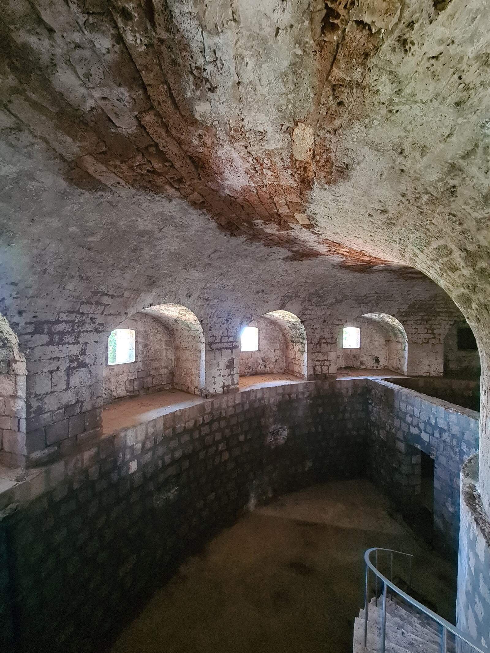 inside an abandoned fort on Lokrum Island