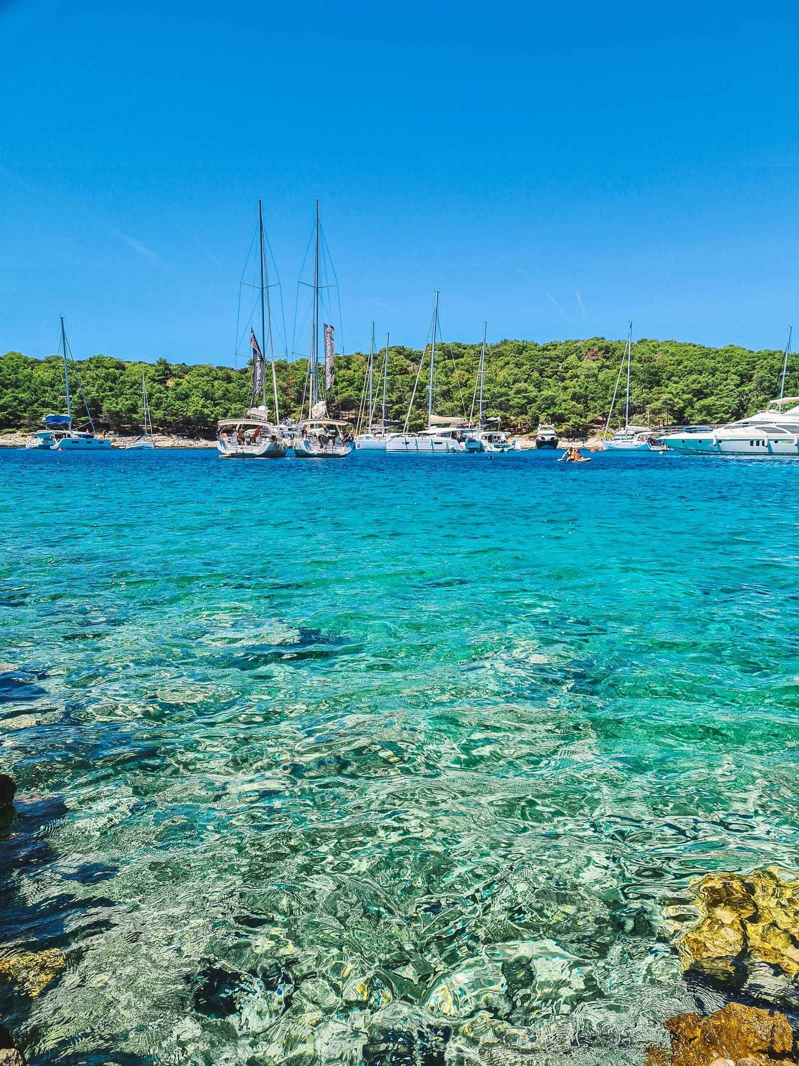 clear turquoise water at the pakleni islands, hvar