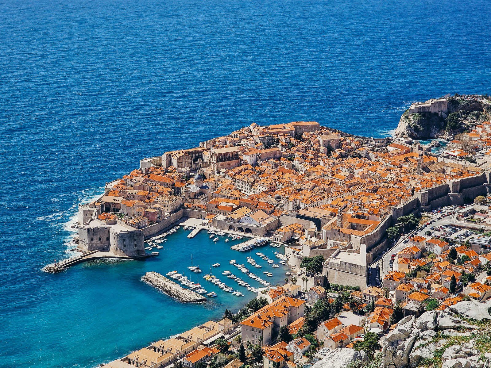an aerial view of Dubrovnik Old Town Croatia
