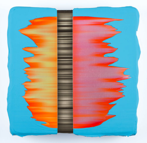 Amy Vensel, Subda ( 2018). Acrylic on canvas, 9.5 by 9.75 inches.