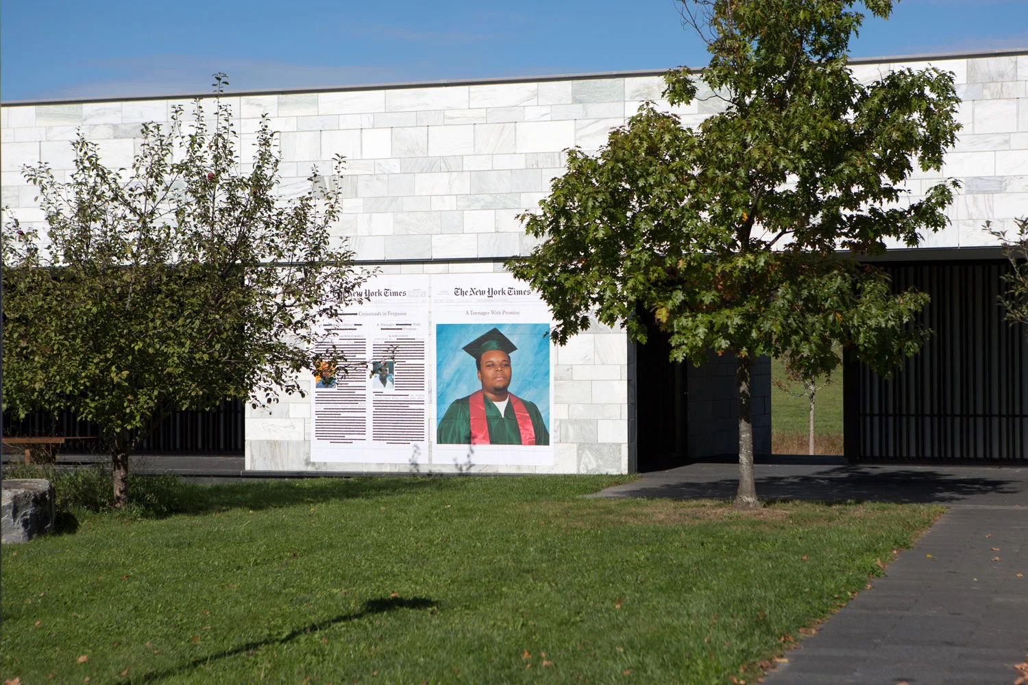Alexandra Bell. A Teenager With Promise , 2017. Installation view, Center for the Advancement of Public Action, Bennington College. Photo by Keegan Ead. Courtesy of Usdan Gallery at Bennington College.