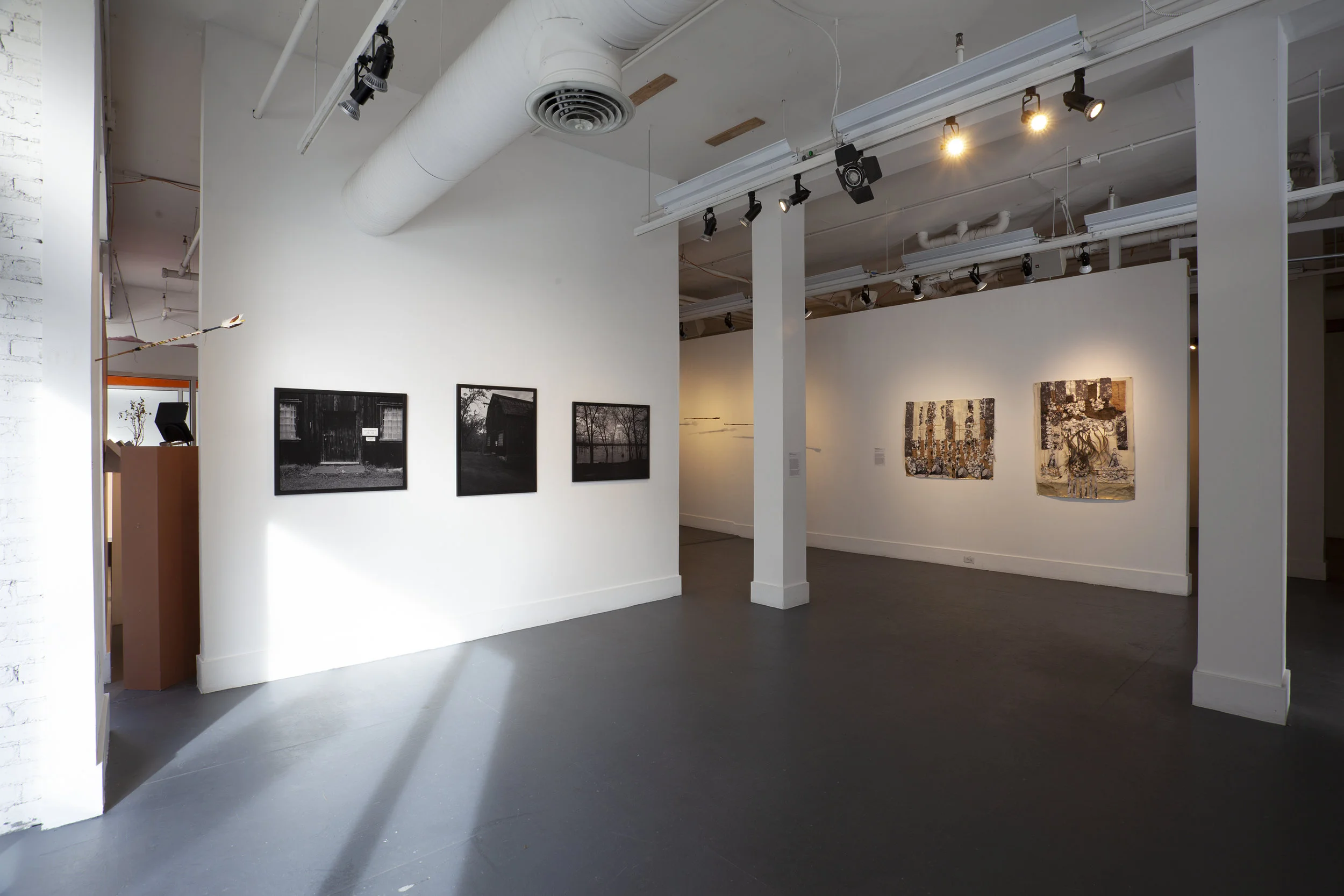 From the exhibition, In Plain Sight/Site. Photographer: Jessica Smolinksi. Left to Right: James Montford, Nate Lerner, and Kimberly Becoat.