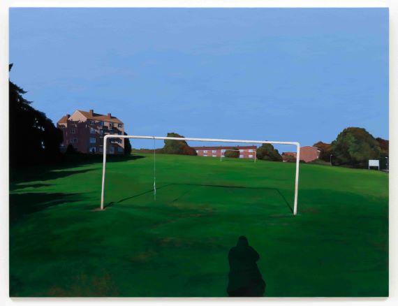 George Shaw, The Visitor, 2017 , Humbrol enamel on canvas. Private Collection. © George Shaw.