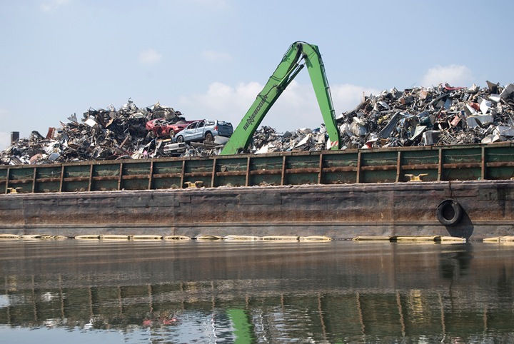 Gina Siepel. CACOPHONY , 2011. Scrap metal processing, Bronx River. Photo credit: Anna Reynolds.