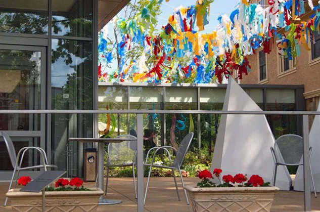 Patio of the New Britain Museum of American Art, courtesy of the museum