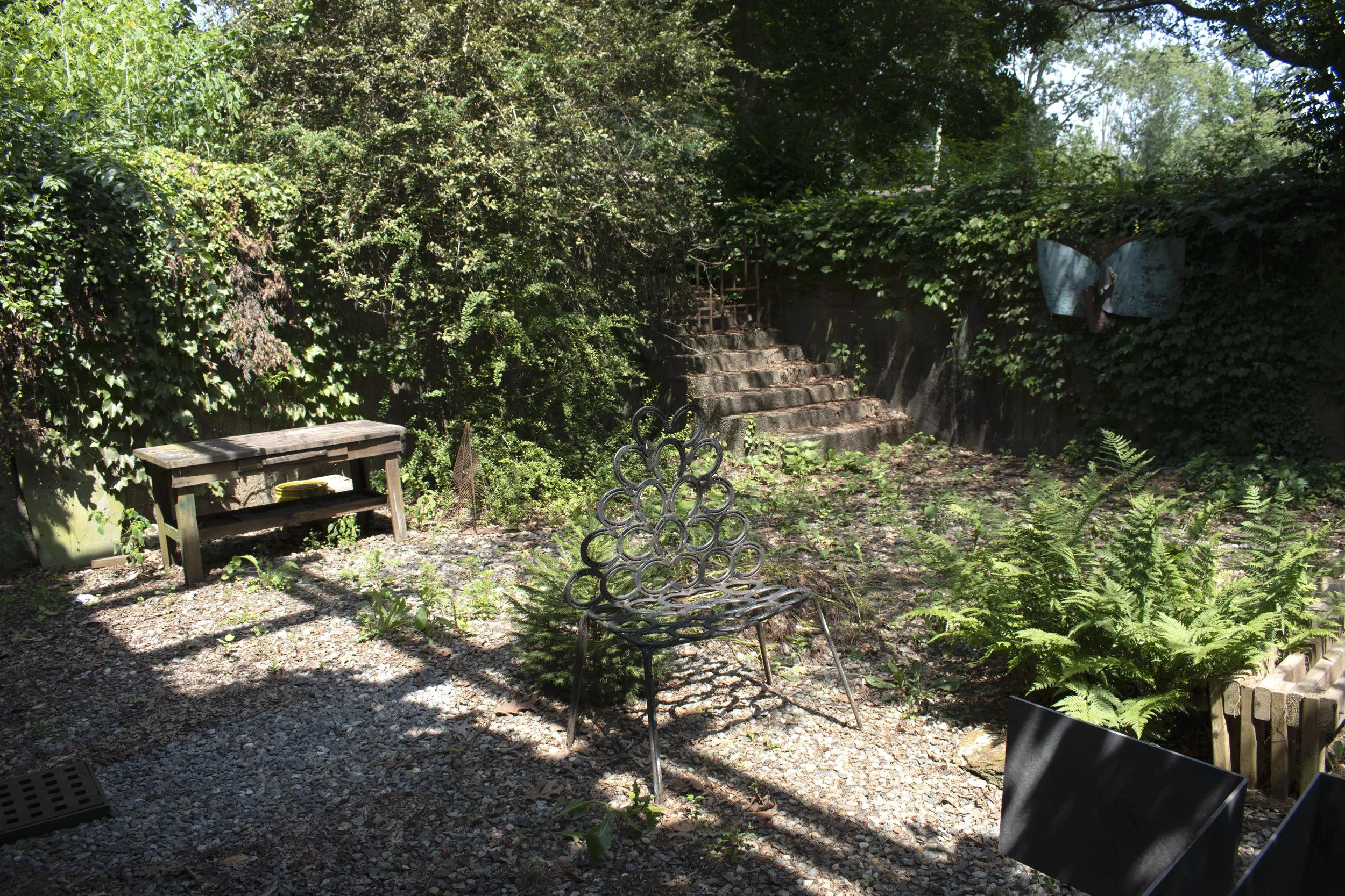 Ann Lehman’s outdoor metal studio. Photo: J. Gleisner.