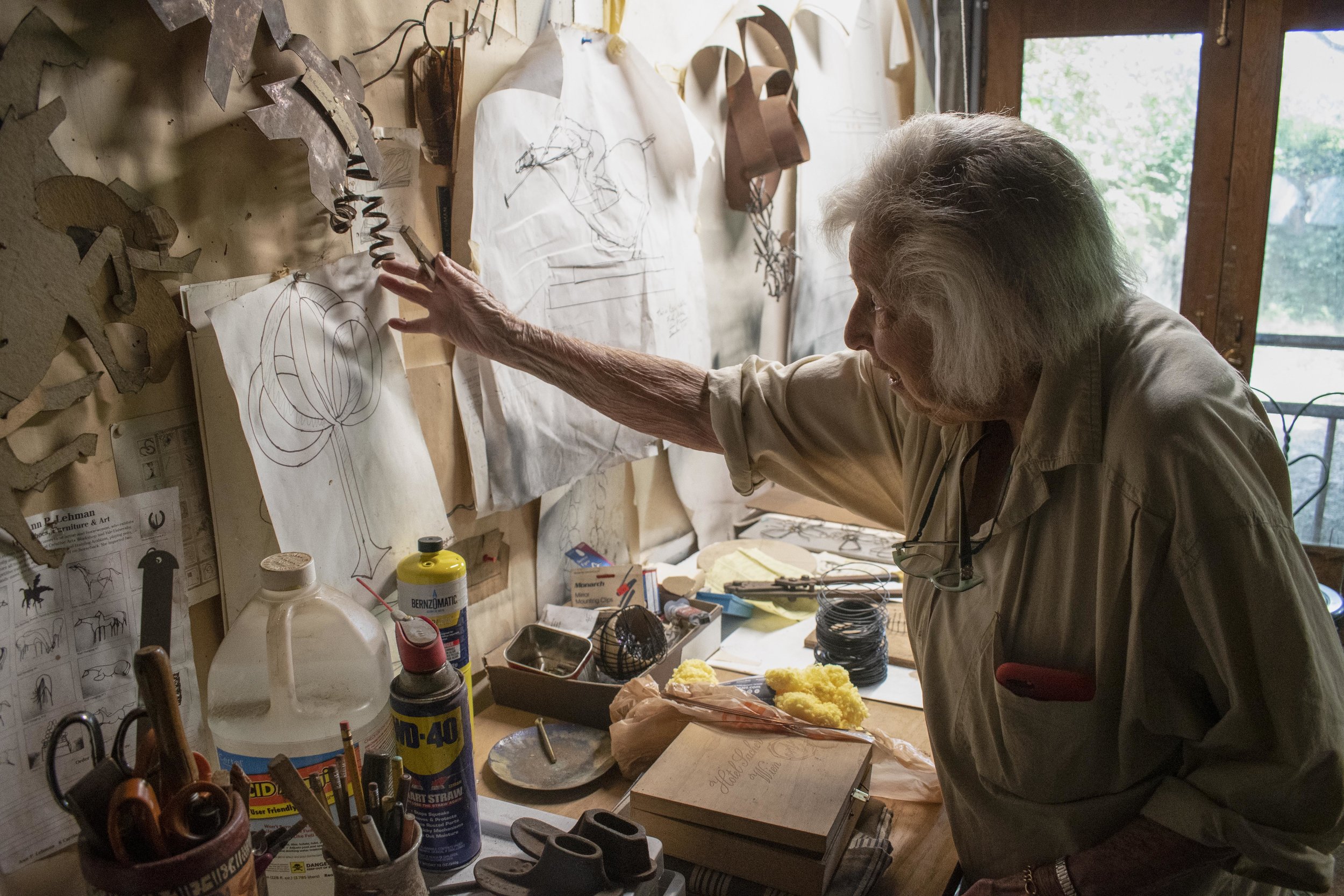 Ann Lehman inside her studio. Photo: J. Gleisner.