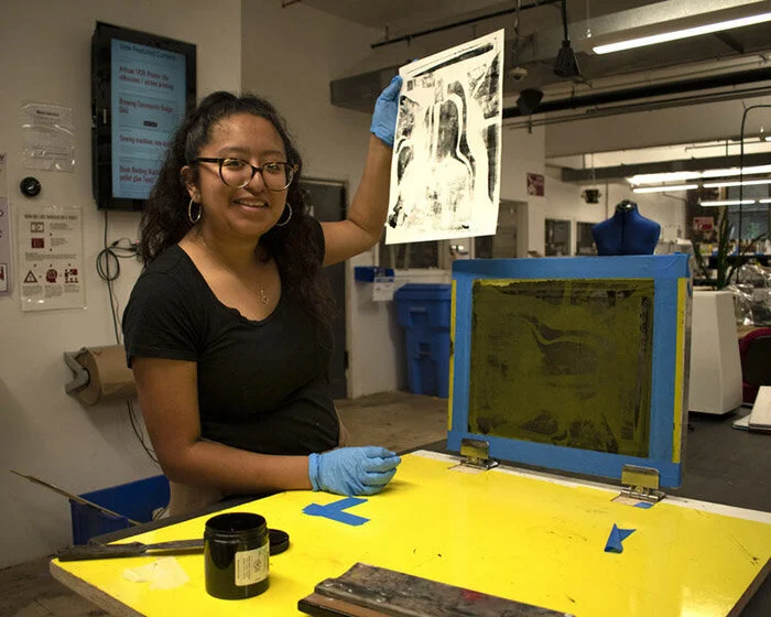 Ruby Gonzalez Hernandez at Make Haven, New Haven. Photo: J. Gleisner. From the profile published in November 2019, as part of the series, “The Million-Petaled Flower of Being Here.”