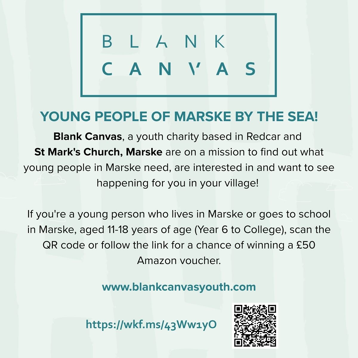 📢 CALLING YOUNG PEOPLE OF MARSKE BY THE SEA! 📢

⛪️ We are partnering with St. Mark&rsquo;s church, Marske by the Sea to find out what young people in Marske need, are interested in and want to see happening in Marske! 👋🏻

Follow the link below 👇