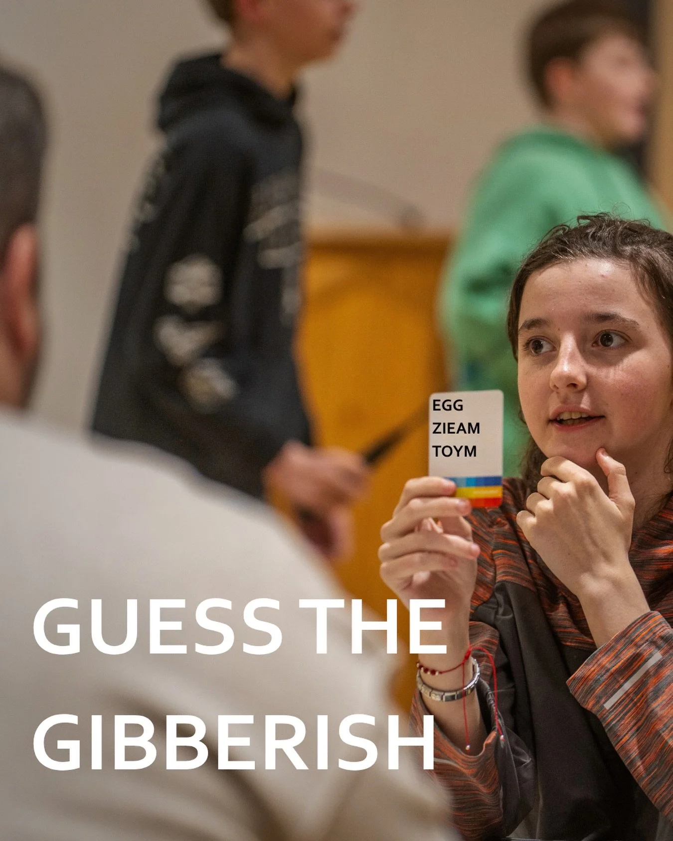 A popular game we play at Youth Club is Incohearent (aka trying to guess complete gibberish 😅) &hellip; does anyone have any guesses as to what this card says?! Pop your guesses below 👇

But also, to everyone in exam season right now, we&rsquo;re t